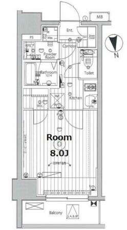 プロスタイルウェルス品川戸越ＭＤの物件間取画像